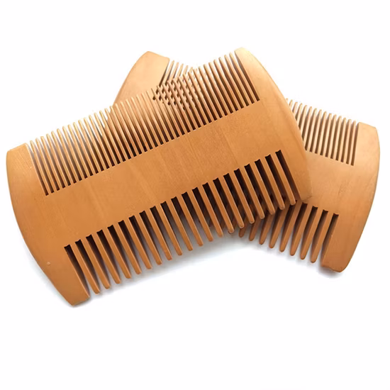 Peine para el vello Facial perfecto, Kit personalizado con logotipo, peine y cepillo para barba, herramienta para dar forma a la barba para hombre, peine de madera