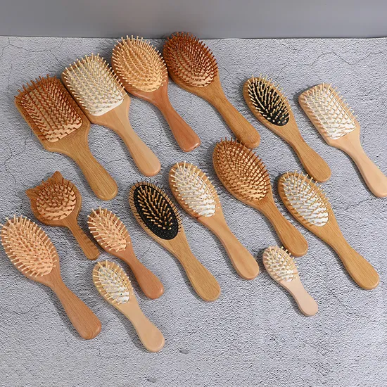 Peine de madera del cepillo de pelo del masaje de la cerda de madera
